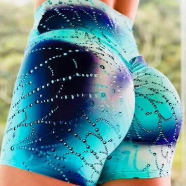 Women's Peach Hot Pants Heart Hip Tight Fitness Dance Sports Shorts