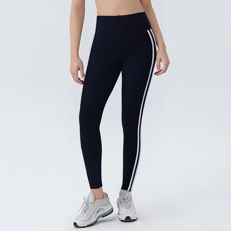 Side Lines Yoga Legging High Waisted Leggings for Women Buttery Smooth Soft Women Solid Yoga Stretchy Gym Tight Stripe