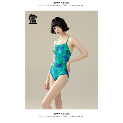 One-piece Triangle Swimsuit Women's Racing Professional Sports Training One-piece Spa Fashion Swimsuit Bathers pool Squad