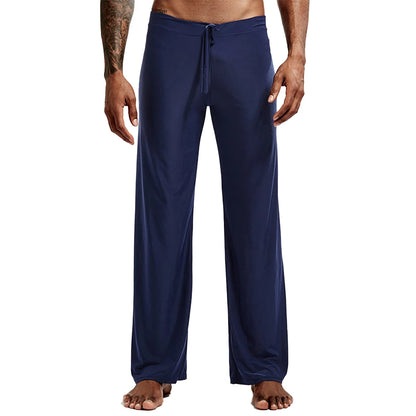 Casual Men's Yoga Drawstring Elastic Pants Sports Gym Active Wide Leg Solid Color Baggy Sweatpants Jogger Pant Trousers Clothing