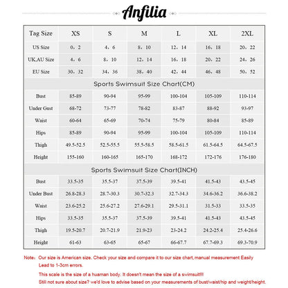 Anfilia One Piece Women Sports Swimwear Backless Triangle Conservative Print Swimsuit Patchwork Beach Wear Bathing Suit