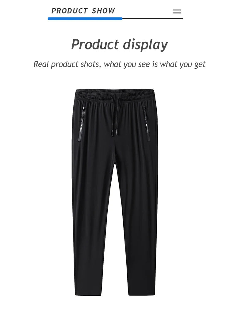 7xl 8xl 9xl Men's Jogging Pants Plus Size Summer Sports Pants High Elasticity Quick-drying Gym Running Sports Pants