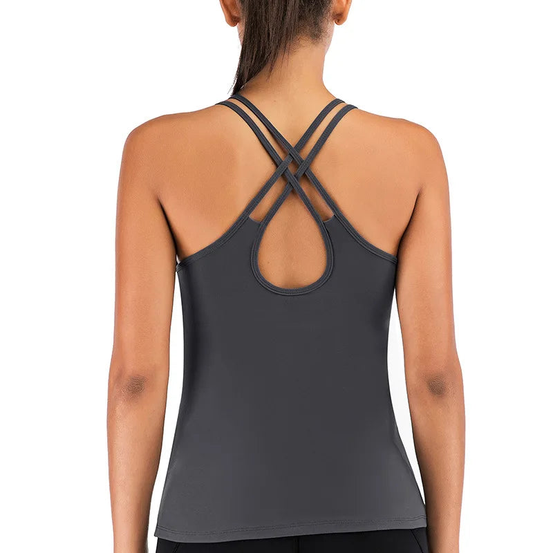 Women's Tank Workout Tops Sports Wear For Women Gym T-shirt Open Back Yoga Top Sport Blouses Woman Fitness Shirt Female Vest