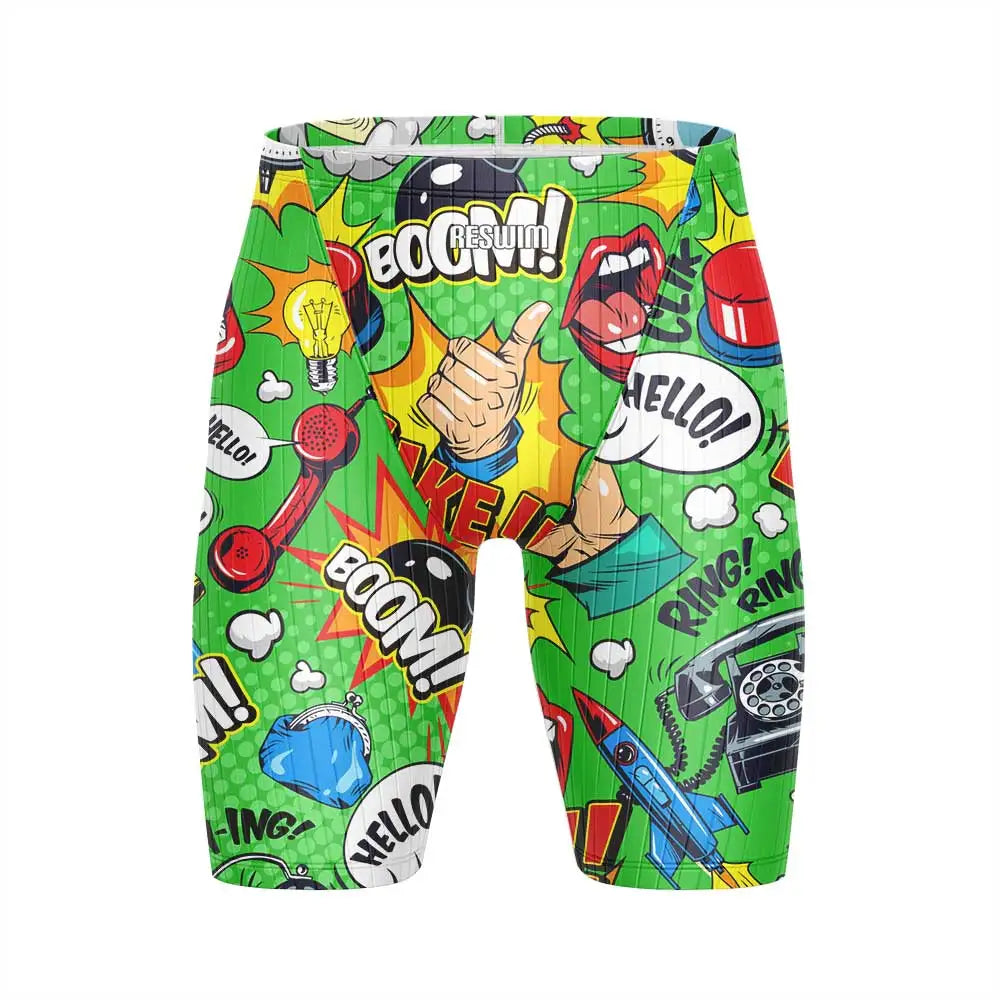 Men's Jammers Swimwear Athletic Training Swimsuit Swim Tights Shorts Swimming Trunks Beach UV Pants Breathable Bathing Suit