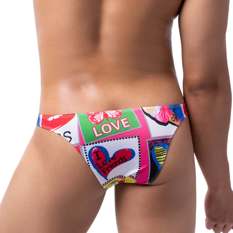 Men's Print Breathable Swim Briefs Men Bikini Brief Bathers different color Designs to choose from Beach and Pool