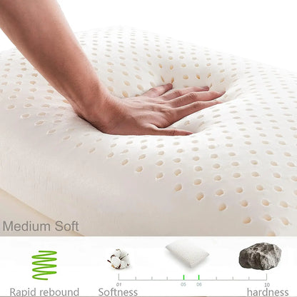 100% Natural Latex Sleeping Bed Pillow Luxury Pillow for Side Back and Stomach Sleepers Orthopedic Pillows Cervical Health Care