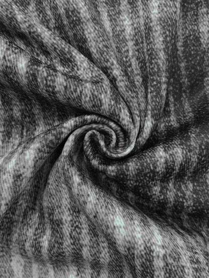 Plus size women's leggings with denim print and line pattern, showcasing a fashion-forward and casual high-stretch knitted pants