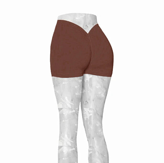 Nylon Back V Butt Yoga Shorts Women High Waist Fitness Workout Gym Running Scrunch Trousers Jogging Athletic Wear