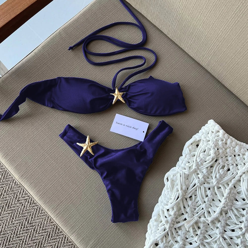 Micro Bikini Women Swimsuit Push Up Swimwear Bikini Set Brazilian Biquini Female Swimming Suit Starfish Beachwear
