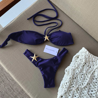 Micro Bikini Women Swimsuit Push Up Swimwear Bikini Set Brazilian Biquini Female Swimming Suit Starfish Beachwear