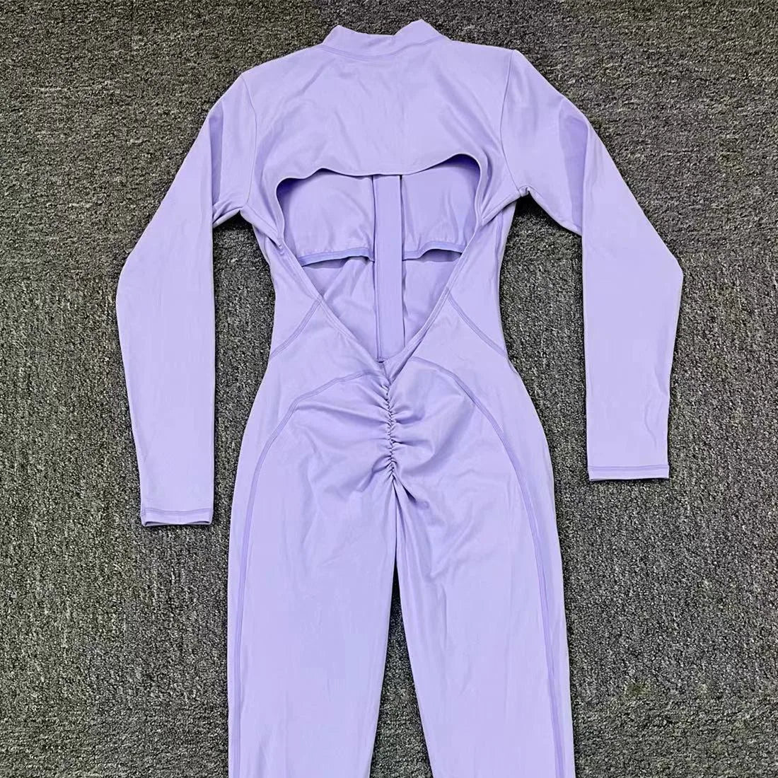 Women Long Sleeve Zipper Jumpsuit One-Piece Zipper Yoga Set Gym Push Up Workout Clothes Fitness Bodysuit Sportswear