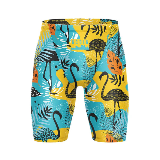Summer Men's Swimming Trunks Swim Jammer Swimsuit Tights Shorts Training Sports Beach Quick Dry Running Surfing Pants