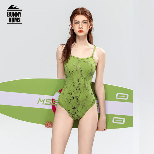Women's One-Piece Swimsuit Professional Sports Competitive Swimming Hot Spring Bathing Triangle Quick-Dry Chlorine-Resistant