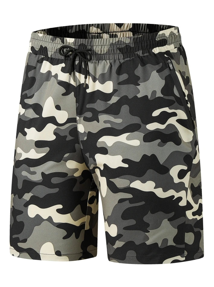 Men's Bottoms for Summer Gym Workout Running Cycling, Quick Drying Breathable Drawstring Waist Sports Shorts