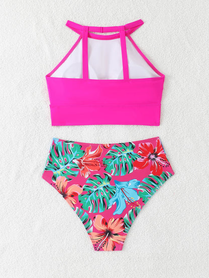 High Waist Swimsuit Bikini Women Printed Swimwear Female Bathers Swimming Bathing Swim Suit Summer Beachwear