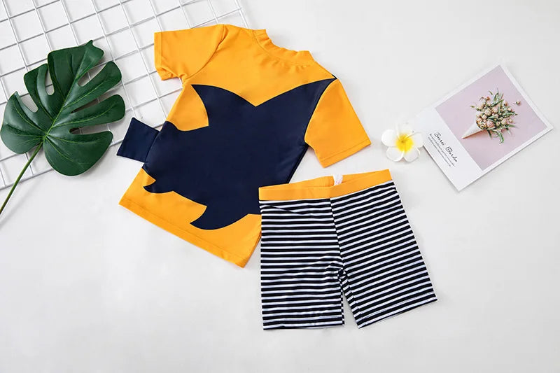 Swimsuit Boys UPF50 Baby Swimwear Shark Dinosaur UV Bathing Suit for Boy 3 Pcs Toddler Surfing Diving Suit Children's Rash Guard