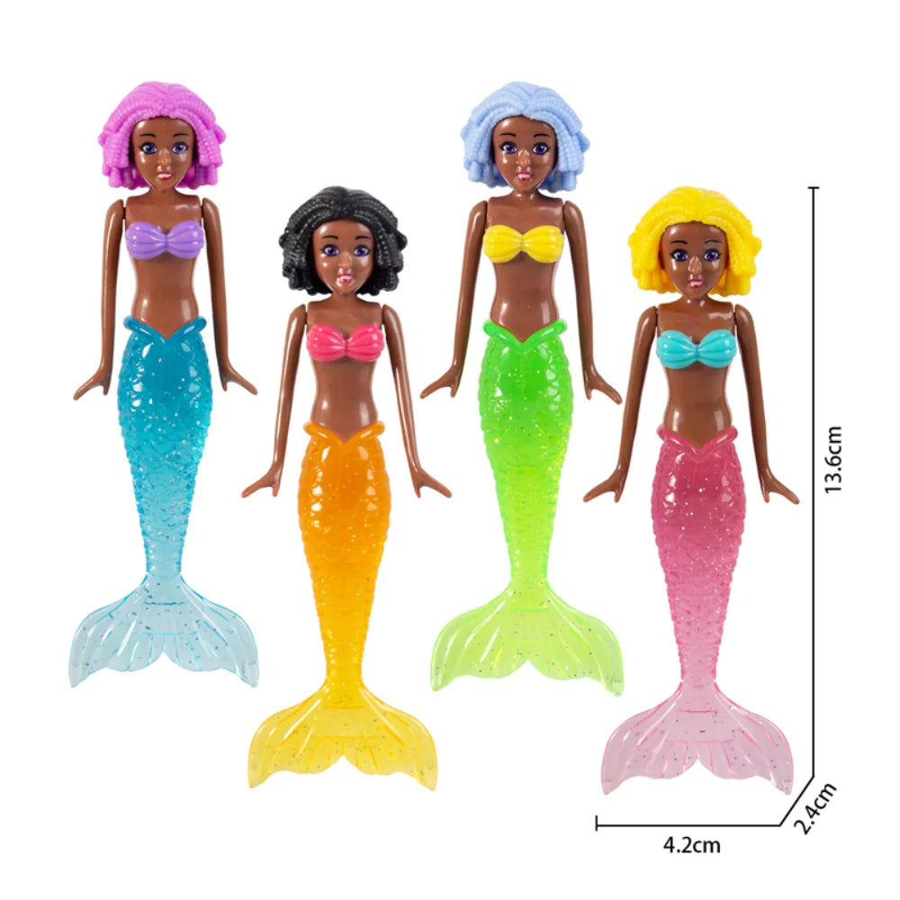 4 Pieces Mermaid Dive Toys Mermaid Bath Toys Colorful Mermaid Pool Toys Swimming Pool Games for Toddlers Boys Girls Teens