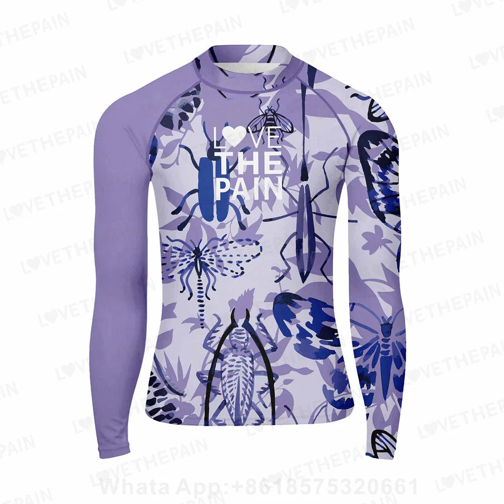 Summer Men's Swimwear Long Sleeve Rash Guards Swim T-Shirts Uv Sun Protetion Swimsuit Beach Skin Suit Water Surf Deck Suit