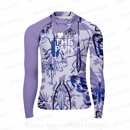 Summer Men's Swimwear Long Sleeve Rash Guards Swim T-Shirts Uv Sun Protetion Swimsuit Beach Skin Suit Water Surf Deck Suit