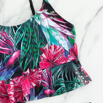 Summer Pink Swimsuits Tankini Set Female Two-piece Swimwear Beach Swim Wear Bathing Suits Pool Women's Swimming Suit 2025