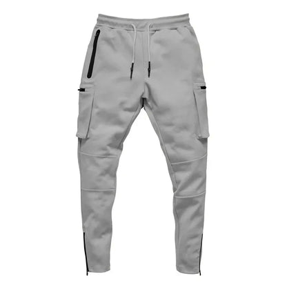 Sweatpants Men's Gym Fitness Pants Men's Running Jogging Training Tight Sports Cargo Pants Pocket Decoration