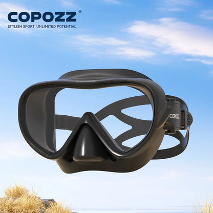 COPOZZ Professional  Diving Mask Full Vision Mask Underwater Snorkel Mask Set Swimming Snorkel HD Anti Fog Diving Equipment
