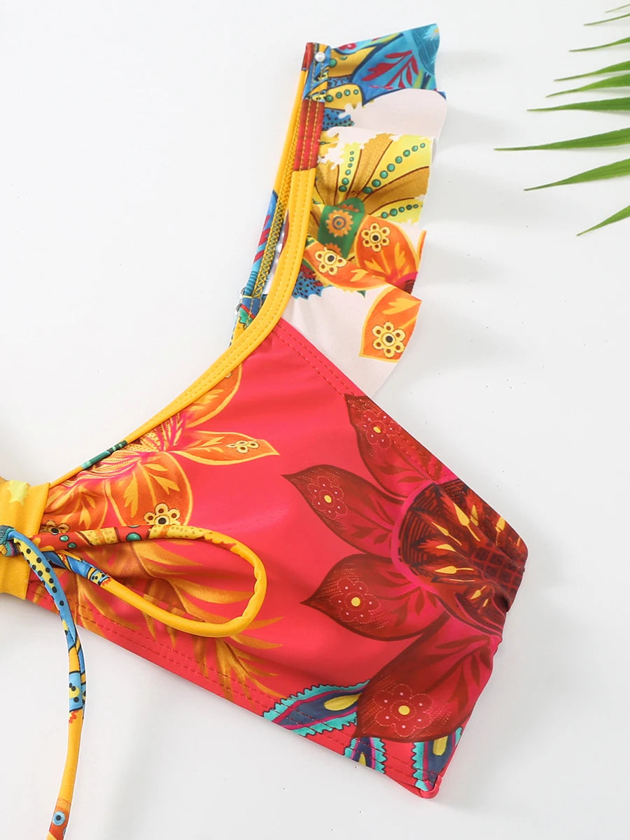 V Neck String Bikini Women Triangle Swimsuit Female Padded Swimwear Bathers Bathing Swimming Swim Suit Summer Beachwear
