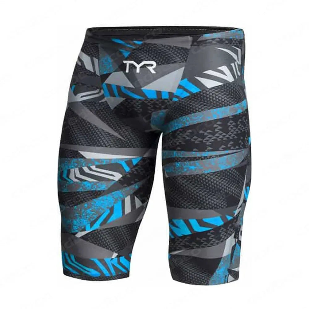 Summer Men's Swim Jammer Swimsuit Shorts Print Beach Surfing Tights Shorts Quick Dry Swimming Trunks Sports Swim Pants Swimwear