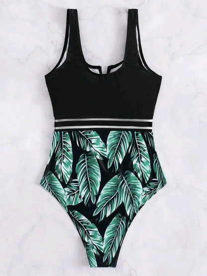 Black Print One Piece Swimsuits Closed Female Swimwear Push Up For Women's Swim Wear Body Bathing Suits Beach Pool Bather
