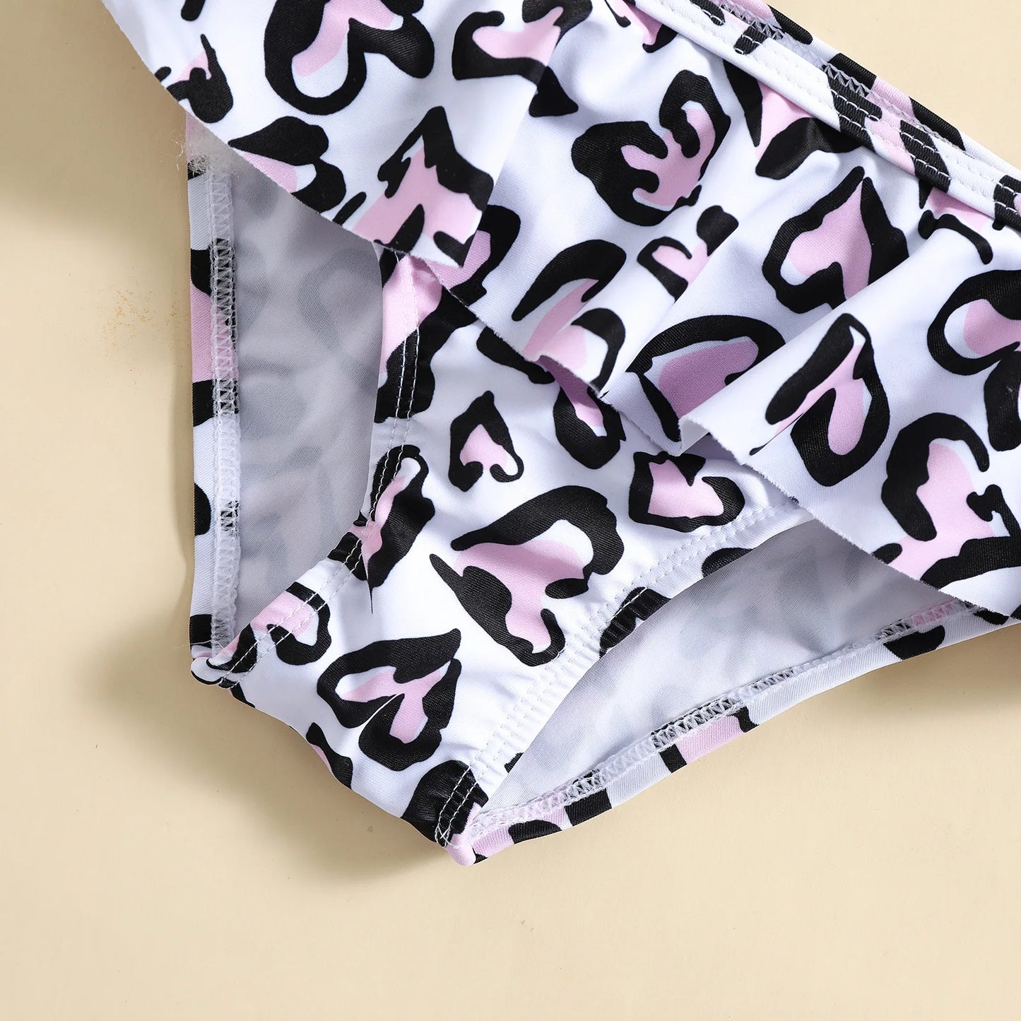 Children's Swimsuit Heart Print Girls' Swimsuit 2 Piece Split Hot Spring Beach Swimsuit