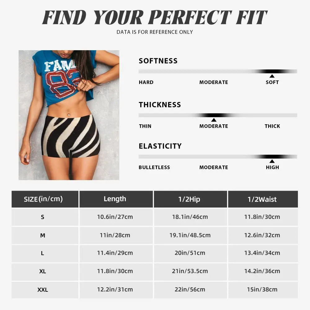 Wild Animal Designs Yoga Shorts Women Black And White Zebra Skin Stripes