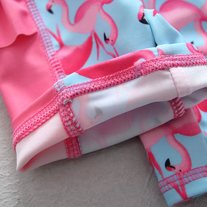 Girls Swimwear One Piece Baby Swimsuit UPF50 UV Protection Infant Toddler Beach Clothes Flamingo Children Swimming Bathing Suit