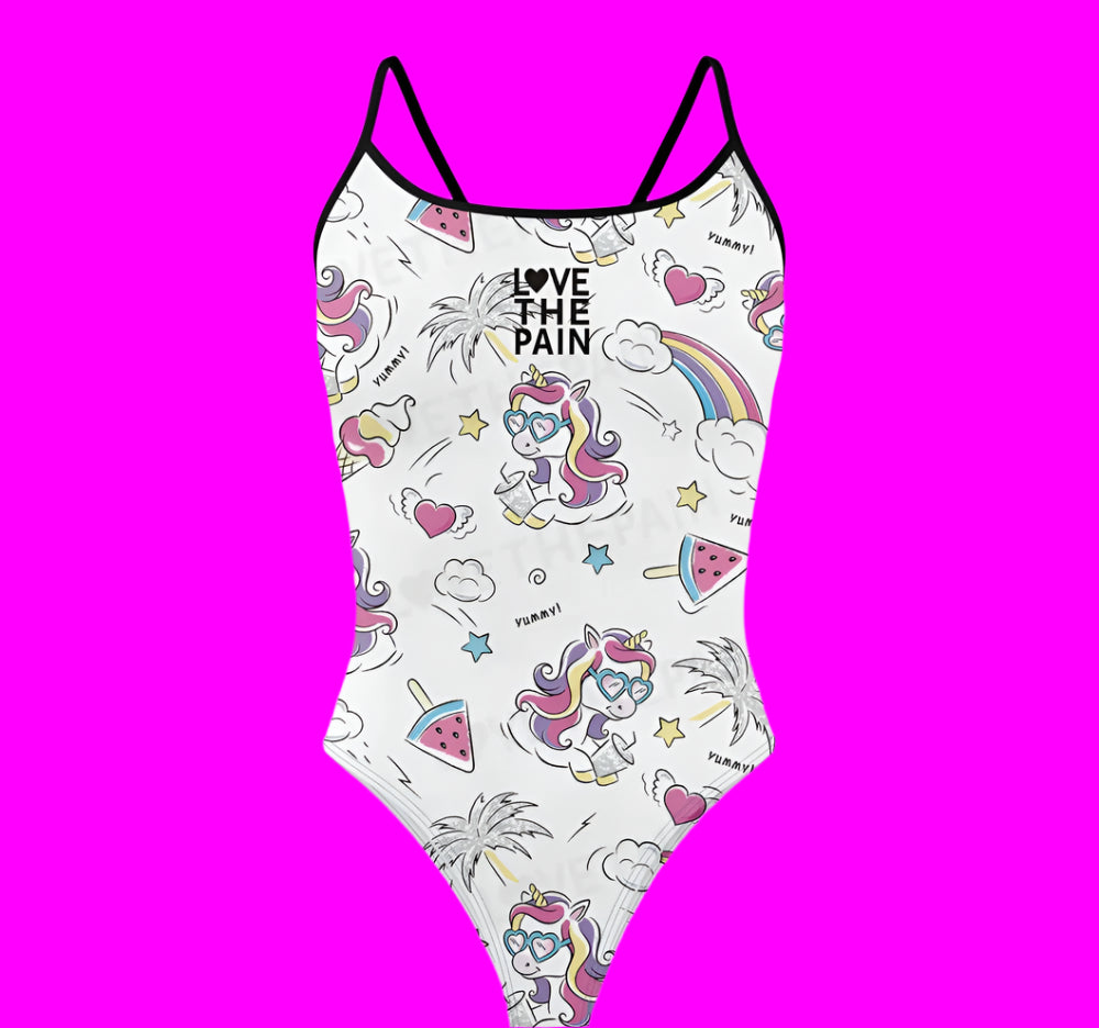 Love The Pain Women's  Bikini Thin Strap Triangle Swimsuit Competition Swimsuit Summer Function Training Print Bathing Suit