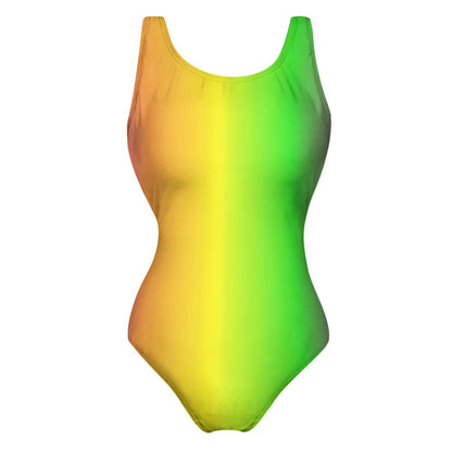 Bright Rainbow Swimsuit Abstract Art Push Up Swimwear One-Piece Vacation Bath Bathing Suit Bodysuit Design Beachwear Large Size