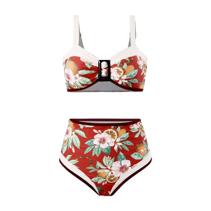 High Waist Bikinis Women Vintage Design Swimwear Printed Swimsuit Female Beachwear Bathers Bathing Swimming Swim Suit Summer