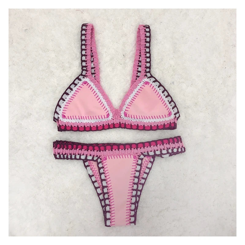 Swimwear  Bikini Bathing Suit Swimsuit Handmade Crochet Bikini Sets Color