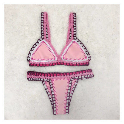 Swimwear  Bikini Bathing Suit Swimsuit Handmade Crochet Bikini Sets Color