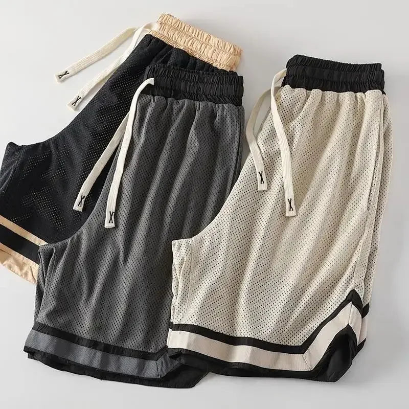 Mesh Quick Dry Training Male Short Pants Basketball Wide Loose Men's Shorts Sports Joggers Sweat Baggy