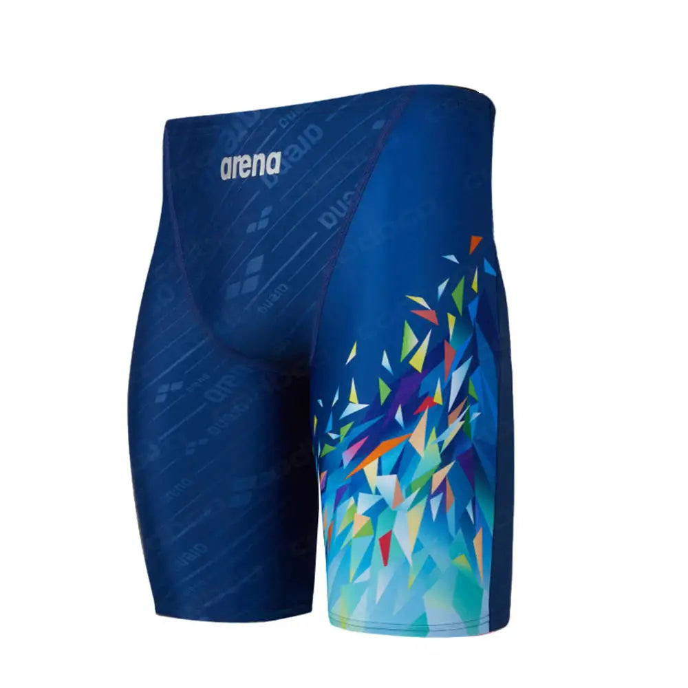 Summer Men's Swim Jammer Swimsuit Shorts Print Beach Surfing Tights Shorts Quick Dry Swimming Trunks Sports Swim Pants Swimwear