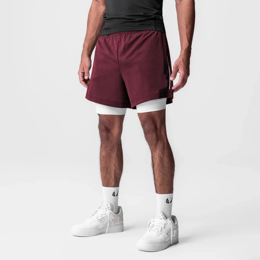 Coloured Running Shorts Men Gym Sports Shorts 2 In 1 Quick Dry Workout Training Gym Fitness Jogging Short Pants Summer Men Shorts