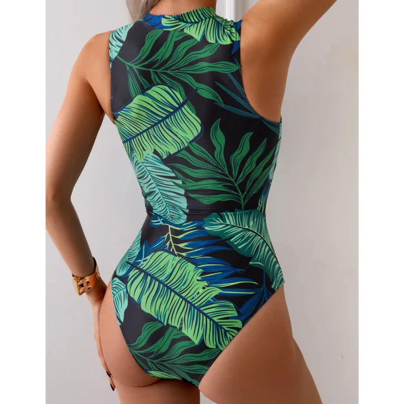 Print Swimsuits One Piece Women's Closed Swimwear Sports Swimming Wear Bodysuit Bathing Suits Beachwear Pool Bather