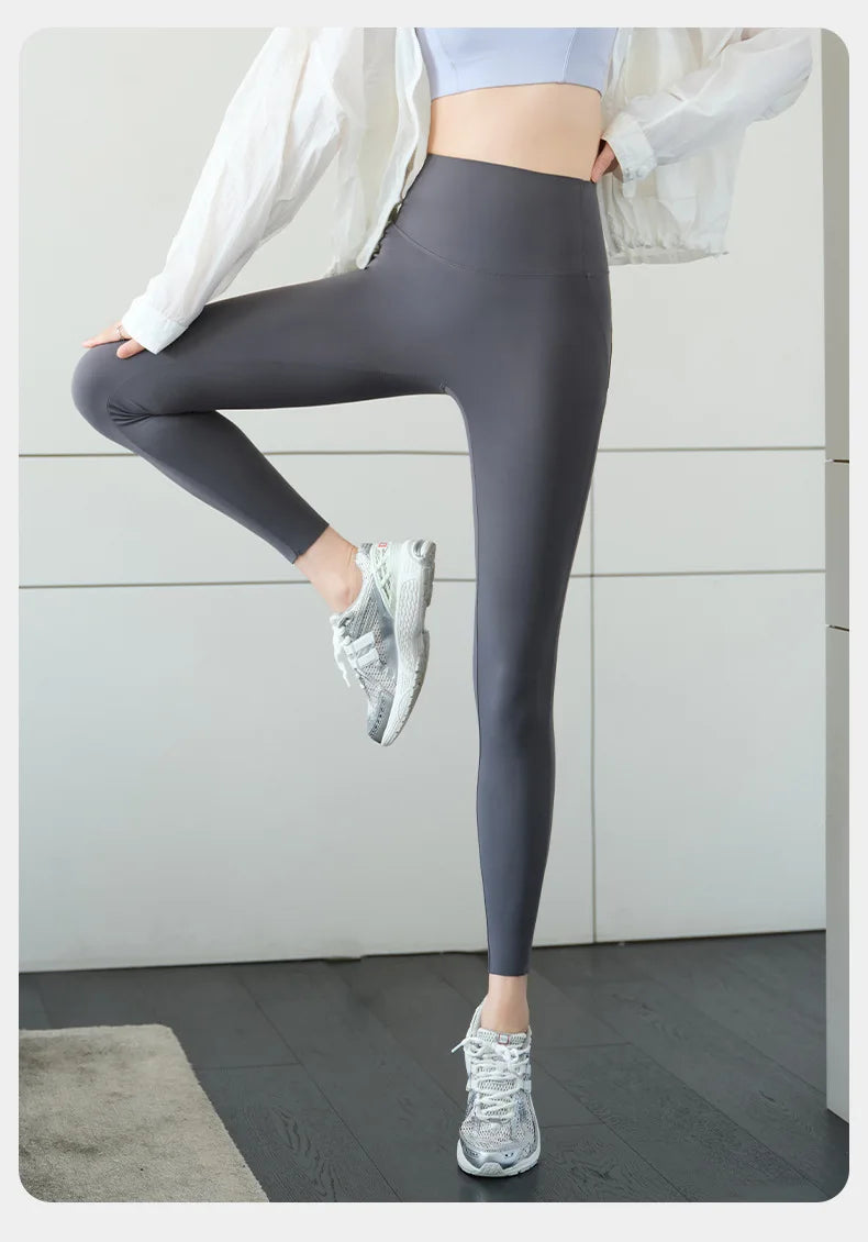 Sharkskin Sport Leggings Women High Waisted Butt Lifter Tight Fitting Fitness Yoga Push Up Leggings
