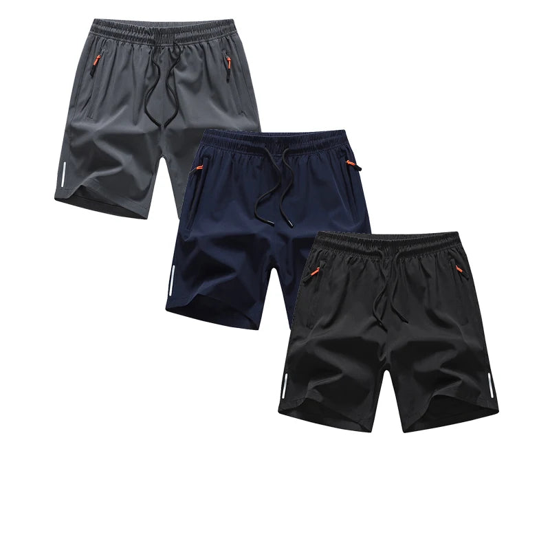 Ice Silk Large Size Men's Shorts Summer Thin Sporty Loose Five-Point Casual Beachwear Comfortable Breathable Running Trousers