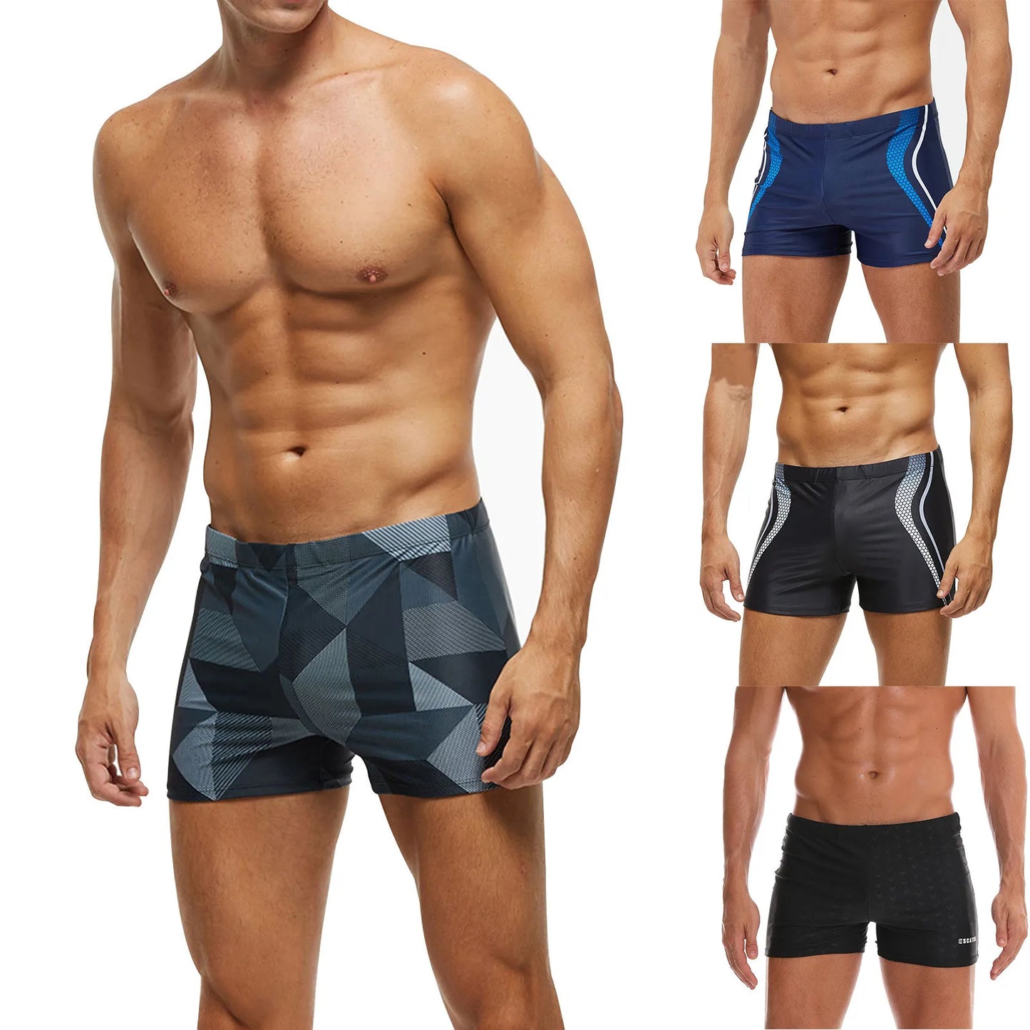 Men Swimwear Brazilian Traditional Cut Swimsuits Swim Bikini Surf Boxer Briefs Board Shorts Trunks printed
