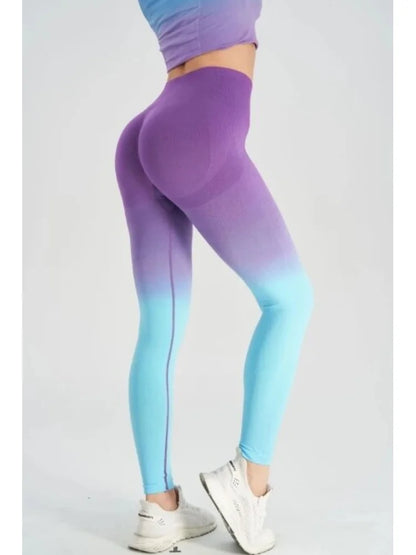 Gradient Colorful Yoga Pants For Women Fashion Creative Design Casual Sport Elastic Pant Women's Outdoor Running Fitness Legging
