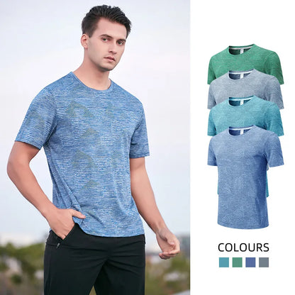 (M-5XL)Men Loose Fit Quick Dry Sport T-Shirt Running Football Basketball Gym Short Sleeve Tee Shirt Breathable Fitness Tops