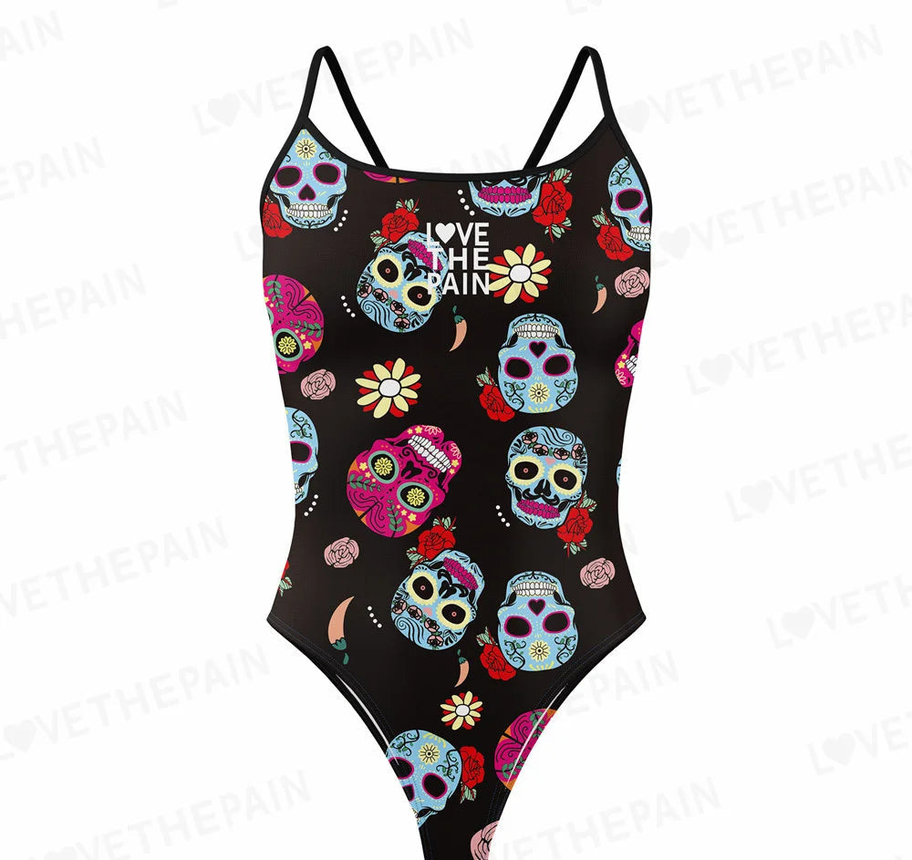 Love The Pain Women Swimsuit One-piece Comfortable Suit Functional Training Swimwear Pro Triathlon Beach Bathing Suit