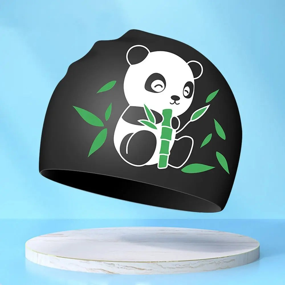 Lightweight Waterproof Children Swimming Cap Silicone Cartoon Kid Swimming Hat Protect Ears Animal Bathing Hats Cap Swimming Pool