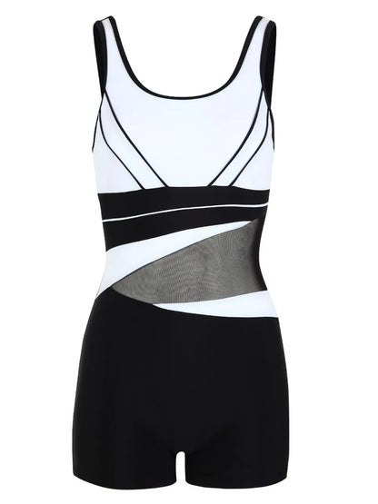 One Piece Mesh Swimsuit Monokini Women Sporty Swimwear Female Bathers Bathing Swimming Swim Bodysuit Summer Beachwear