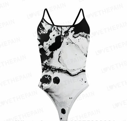 Love The Pain Marble Design Women Swimsuit  One-piece Comfort Suit Swimwear Bikini Quick Dry Bathing Suit Functional Training Swimsuit
